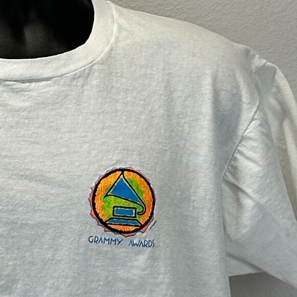 Vintage Grammy Awards Logo T Shirt Mens X-Large 90s Music Made In USA Tee White - Picture 10 of 13